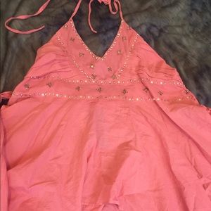 Halter Tunic Top in Bubblegum Pink, Free Size